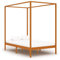 vidaXL Kiefernholz Massiv Himmelbett Bett Bettgestell Doppelbett Holzbett Bettrahmen Lattenrost Massivholzbett Honigbraun 120x200cm