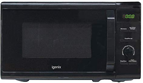 Igenix IG2097 800W Digital Microwave, 5 Power Levels & 8 Auto Cooking Programmes, 95 Minute Timer & LED Display, Black
