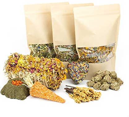 Mr. Crumble Dried Pet Food XXL Struktur-Futter-Set getreidefrei für Kaninchen, Meerschweinchen und andere Nager mit Futter und Leckerlies