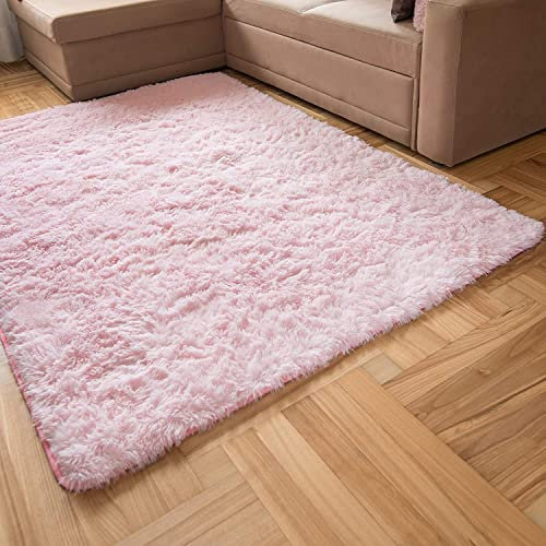 Carpeto Rugs Shaggy Teppich Wohnzimmer Flauschig - Wohnzimmerteppich Modern - Flauschiger Kuschelteppich Hochflor - Weich Langflor Teppich Kinderzimmer, Schlafzimmer - Rosa Hellrosa - 80 x 150 cm
