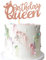 N&A Rose Gold Queen Birthday Cake Topper, 1 Count, Cake Topper, Birthday, Gold