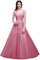 Misshow Robe de Cocktail Sexy Longue pour Mariage Robe Femme perlée paillettée avec Cristaux pour Soirée Robe Femme Fête Blush 38
