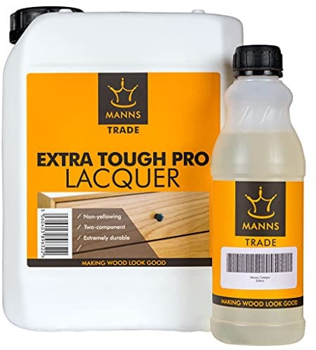 Manns Trade Extra Tough Pro Lacquer 1L - Satin - Extremely Durable, Two-Component, Clear Water-Based Lacquer for Interior Wood