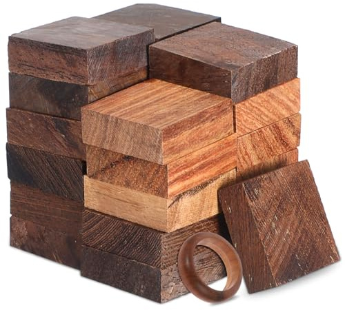 EXCEART Holzringe Zum Basteln Unbehandelte Holzblöcke Für Fingerringe Glatte Ringrohlinge Für Diy Schmuckherstellung Bemalen Kleben Und Kleine Holzarbeiten 1.26X1.26X0.47in