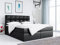 MKS MEBLE Boxspringbett 120x200 mit Bettkasten Schwarz Kunstleder, Bett mit Matratze H3 Topper, Polsterbett 120x200 mit Bettkasten Kopfteil, Boxspringbett mit Matratze H3, RICO Schwarz Kunstleder
