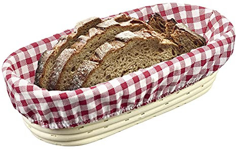 Westmark Bezug für Gärkörbchen, Für ovale Körbchen, 27,5 x 14 cm, Baumwolle, Kariert, 3203226K