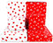 PLULON 6 Blatt Valentinstag Herz Geschenkpapier, Weiß und Rot Herz Geschenkpapier (Weiß und Rot)