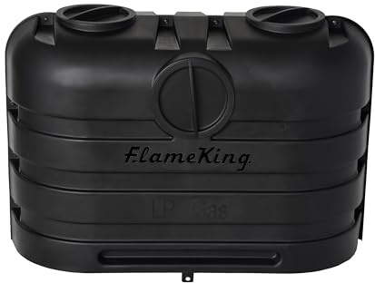 Flame King Cubierta de plástico Resistente para Tanque de propano LP de 20 Libras Dual, para Caravana, Remolque de Viaje, cámper, Color Negro
