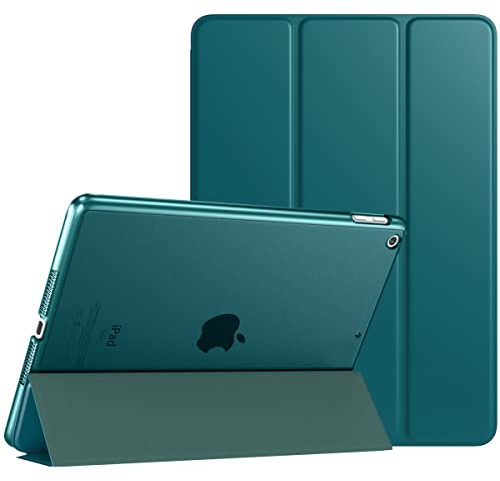 TiMOVO Hülle für iPad 9. Generation 2021/iPad 8. Generation 2020/iPad 7. Generation 2019, Ultra Dünn Durchscheinend Schutzhülle Smart Cover mit Auto Schlafen/Wachen für iPad 10,2 Zoll, Blaugrün