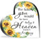CREATCABIN Acryl Herz Memorial Geschenk Sonnenblumen Muster Sympathie Trauer Beileid Sentimental Geschenke Für Beileid Trauer Tischdekoration 3.9,(5) cm