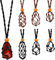 PandaHall 6 Stück Leerer Steinhalter Anhänger 2 Farben Kristall Halskette Halter Kordel Verstellbar Gewebte Halskette Kristallkäfig Halter Seil Anhänger Für Stein DIY Armband Halskette Schmuckzubehör