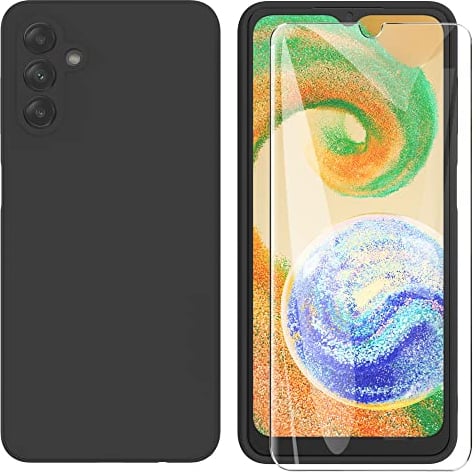 ARRYNN Hülle für Samsung Galaxy A04s / A13 5G + Schutzfolie,Handyhülle Liquid Silikon TPU Case Cover Schutzhülle für Samsung Galaxy A04s / A13 5G - Schwarz