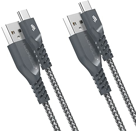 TECHGEAR 2 Pack STRONG High Durability Braided USB C Charging & Sync Cables (2x 30cm) Compatible for Samsung Samsung Tab S6 Lite, Tab A9 Plus / A9 A8 A7 /Lite, S9 S8 Plus/Ultra, Tab Active 3 4 5 Pro