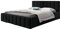 mb-moebel Polsterbett Bett mit Kopfstütze, Rahmenbettgestell, Bettkasten und Lattenrost Doppelbett Gepolsterter Kopfteil Samststoff Stauraumbett Bett 01-180x200 - Black (Trinity 16)