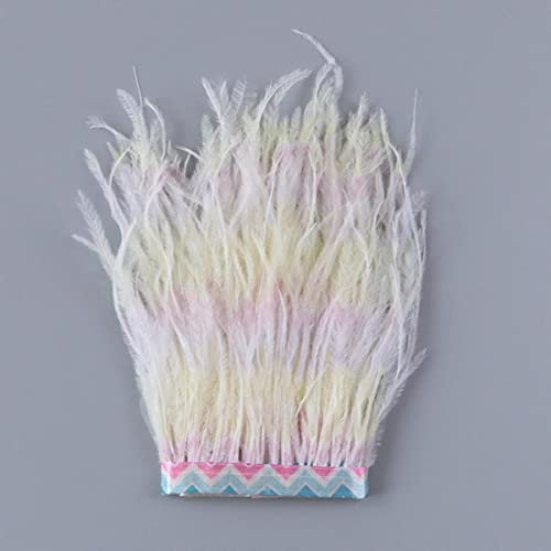 Straußenfeder-Accessoires Craftsnähen in Kleidern Drucken Trim auf dem Band Federn Meterware DIY Fransen 10-15CM-07,10-15cm