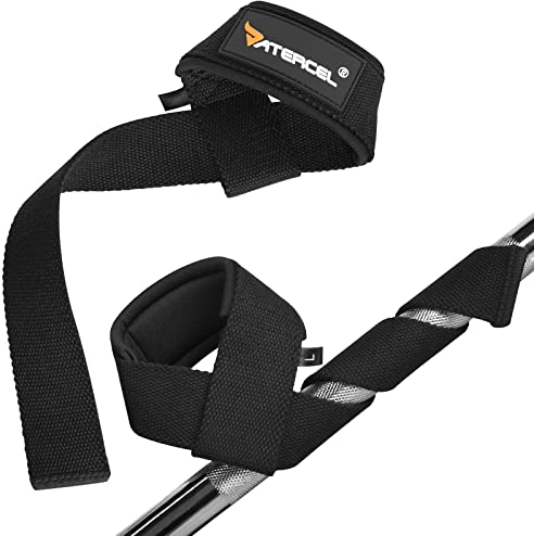 ATERCEL Zughilfen Krafttraining Lifting Straps aus 100% Baumwolle mit Chloropren-Gel-Polsterung für für Krafttraining, Bodybuilding, Fitness, Weightlifting, Kreuzheben, Ideal für Männer und Frauen