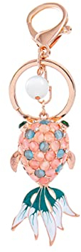 ARFUKA Schlüsselanhänger Fisch Anhänger Schlüsselhalter Schlüsselringe Handtaschenanhänger Kristall Strass Taschenanhänger Autoschlüsselanhänger Keychain Geschenke für frauen und Männer