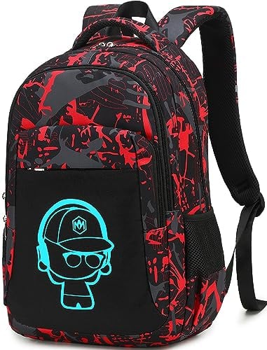 LEDAOU Schulrucksack Jungen Teenager Mädchen Schultaschen Kinder Rucksäcke Wasserdicht Leichtgewicht Schulranzen Groß für Schule Geschenke