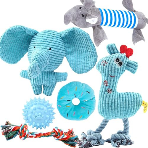 Speedy Panther 6Pcs Dog Toys for Small Dogs, Puppy Teething Toys From 8 Weeks, Puppy Chew Toys, Plush Dog Toys Set for Small Medium Dogs