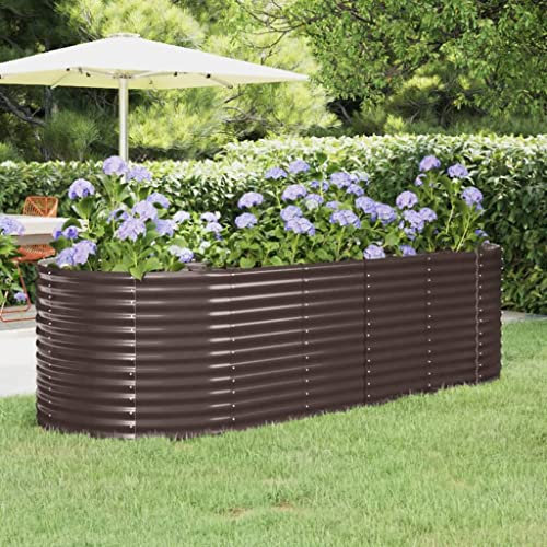 FENLAX Jardinière en acier revêtu par pulvérisation - 249 x 100 x 68 cm - Marron - Jardinière surélevée pour légumes, lit surélevé - Jardinière surélevée en métal