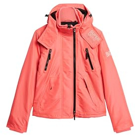 Superdry Damen Mountain Windbreaker Jacke mit Kapuze Hyper Feuer Pink 42
