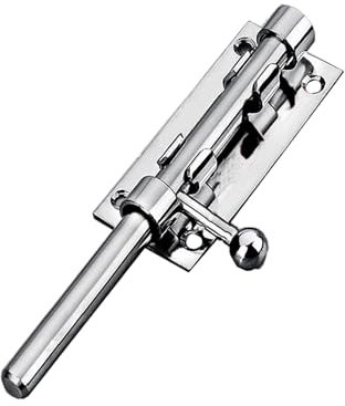 6 Inch Door Bolt Lock Stainless Steel Door Latch Barrel Sliding Lock Silver Solid Door Lock Bolts for Bathroom Bedroom Garden Shed Doors