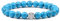 Natürliche 8 mm Edelsteine MetJakt Heilung Crystal Stretch Perlen Armband Armreif mit 925 Sterling Silber Double Happiness Anhänger (Türkis)