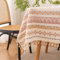 Qelus Tischdecke Outdoor Abwischbar, Gartentischdecke 90x90cm Eckig, wasserdichte Tischtücher Boho mit Quasten, Garten Tischtuch Table Cloth für Außen und Innen Balkon Küche, Bunte, 1 Stück