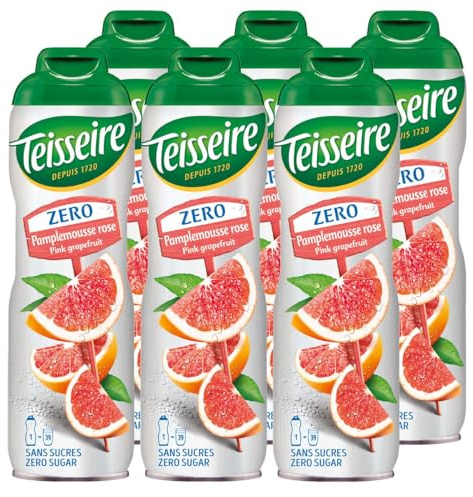 Teisseire Sirup Pink Grapefruit zero Zucker 600ml - Cocktails, Milchshakes (6er Pack)