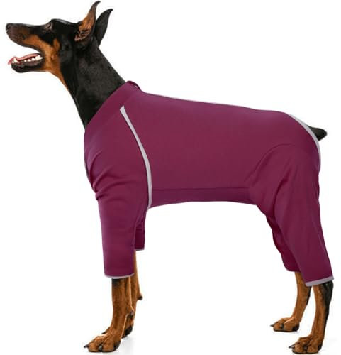 Hjyokuso Hundebody Nach Op, Schlafanzug Mit Reißverschluss für Kleine Mittel Große Hunde, Wundschutzanzüge, Anti-Wundlecken Op Body, E-Kragen Alternative