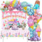 Ice Cream Balloons Party Decorations - 141Pcs Girls Birthday Party Decoration Including Candy Round Foil Balloon Backdrop Tablecloth Latex Balloon for Baby Shower Birthday Supplies