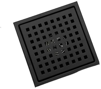QAUUCP Desagüe de Suelo Cuadrado, Desodorante a Prueba de Insectos, Ducha de baño, Rejilla integrada Invisible, azulejo de 15cm x 15cm DesagüE del Suelo(Matte Black B)