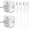 Samsung Charger,2 Pack USB Type C Charger Cable and Plug Fast Charge with 25W PPS Super Charging for Galaxy S25/S24/S23/S22/S21/S20 fe/A16/A15/A14/A13/A23/A06/A05S/A04S/A25/A33/A34/A35/A52/A53/A54/A55