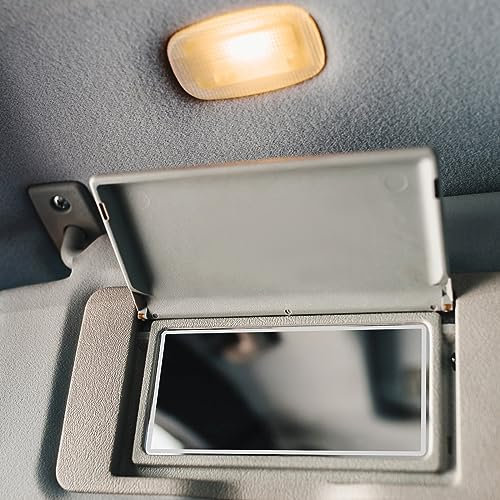 Specchio Visiera per Auto, Specchietto Di Cortesia Autoadesiva, Specchietto per il Trucco Auto, Specchio Cosmetico Interno Auto, Specchio Retrovisore per Parasole in Acciaio Inox, 150x80mm
