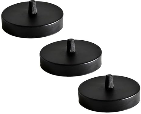3 Pack Black Ceiling Rose Pendant Cable Grip Clamp Plate for Light Fitting | Canopy with Accessories | Round Pendant Light Cover Plate Decorative Ceiling Fixture | For Modern Industrial Home Lighting