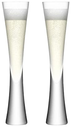 Eidoct 2Pcs Crystal Champagne Flutes Glasses, 150ml Mouthblown & Handmade Glasses, Clear Liqueur Glasses, Prosecco Glasses, Mimosa Glasses, Cocktail Glasses, for Wedding Anniversary Toasting Parties