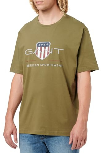 Gant Herren Reg Archive Shield T-Shirt, Moss Green, XL EU
