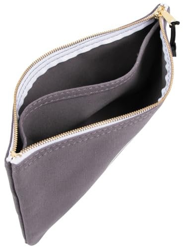 KLEIN TOOLS 55578 Zipper Bag with Divider, No. 10 Canvas, 7-Inch x 12-1/2-Inch Heavy Duty Tool Bag Organizer, Multipurpose for Tools to Crafts