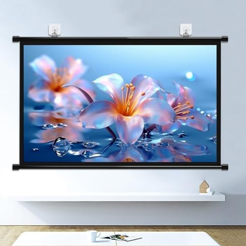 HJXGQJM Telo Proiettore Manuale Retrattile Arrotolabile Schermo per Proiezione Portatile HD 16:9/4:3, per Home Theater, Intrattenimento KTV E Proiezione di Giochi Cinematografici(16:9,60)