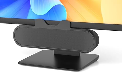 Plyee Audio Altavoces para Monitor, Altavoces para Computadora de Escritorio PC, Altavoz USB con Conector Integrado USB A Type C, Fácil de Sujetar a Monitores, 10W (Negro)