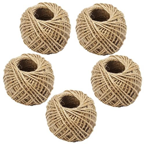 Homoyoyo 5 Rollen Natürliche Jute-Schnur Bastelschnur Schnur Für Heimdekoration Hochzeitsfeier Dekoratives Seil