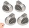 Jidyllic Gas Hob Knobs Silver,4 Pcs Gas Hob Knobs Gas Stove 6MM Universal Cooker Hob KnobsReplacement Metal Gas Hob Switch for Kitchen Cooker Gas Stove Oven Cooktop