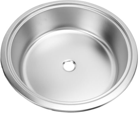 Fregadero Redondo Compacto de Acero Inoxidable 304 para Vehículos Recreativos con Salida de Drenaje de 40 Mm para Cocina, Ideal para Espacios Pequeños - Fregaderos de Cocina de