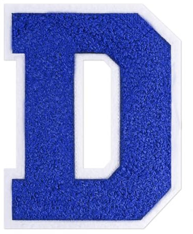 QianSiLi 4.5 Inch Chenille Iron On Letters for Clothes Varsity Letter Patches Embroidered Patch Iron On Patches for Clothing Varsity Jacket Hoodie (Blue,D)