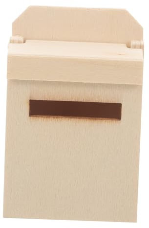 HONMEET Mini House Mailbox Retro Wooden Dollhouse Furniture Model Cute Post Box for DIY Mini House Supplies Playhouse Decoration Safe and Design for Imaginative