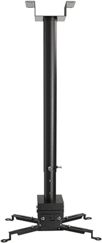 OWOHYG Support de projecteur réglable au Plafond, Support de projecteur Multifonctionnel, Extensible, télescopique, Fixe, Support Mural pour téléviseur, Blanc - 1-2 m (Noir 0,75), Noir,
