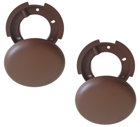 2er-Set Lampen-Abzweigdose Ø 100 mm – ultraflache Deckendose & Baldachin braun, Aufputz-Abdeckdose/Kabeldose/Verteilerdose für Lampenanschluss, Deckenrosette, Höhe 1,5 cm