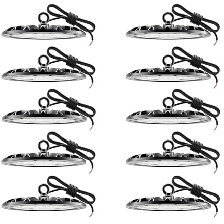 Zelvia 10 Pack 200W 20000 Lumen Led Werkstatt Deckenleuchte UFO Hallenstrahler Energieeffizient 6000K IP65 Wasserdicht Lampe Werkstatt für Hallenbeleuchtung Werkstattbeleuchtung Fabriken