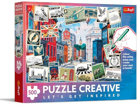 Trefl - Puzzle 500 Teile, Creative, Grüße aus London, ausmalen