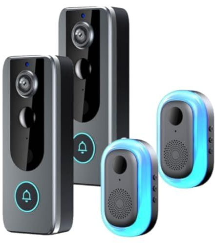Wireless Video Doorbell Camera with Two-Way Audio, Motion Detection, Night Vision, IP65 Waterproof